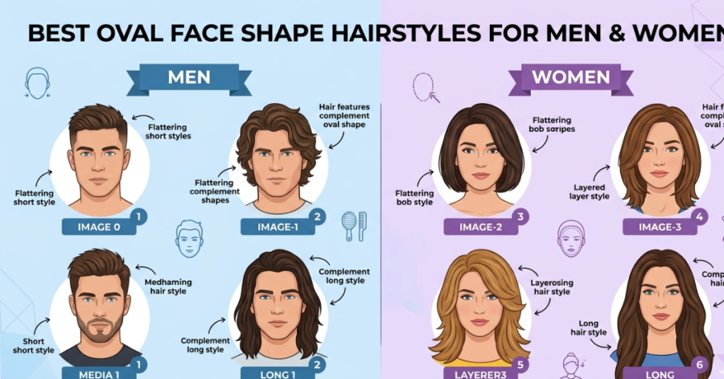 Best Oval Face Shape Hairstyles for Men & Women