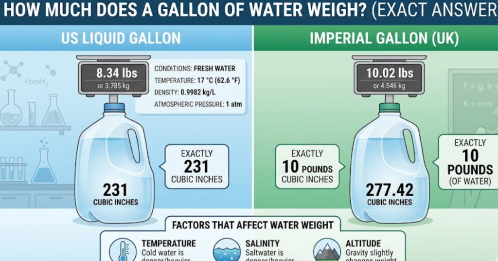 How Much Does a Gallon of Water Weigh? (Exact Answer)