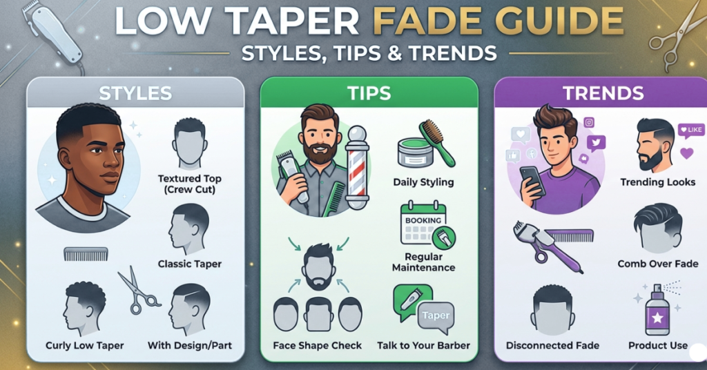 Low Taper Fade Guide: Styles, Tips & Trends
