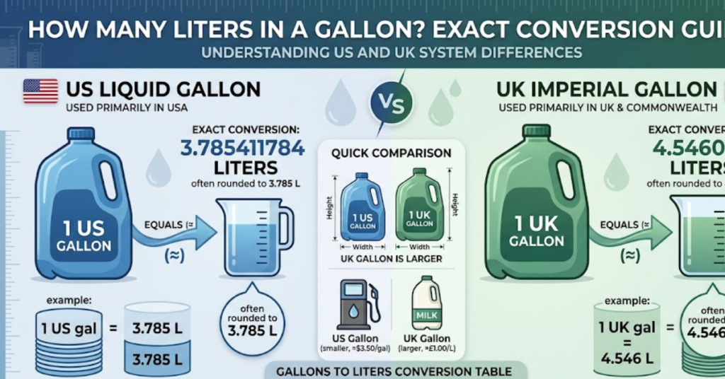 How Many Liters in a Gallon Exact Conversion Guide