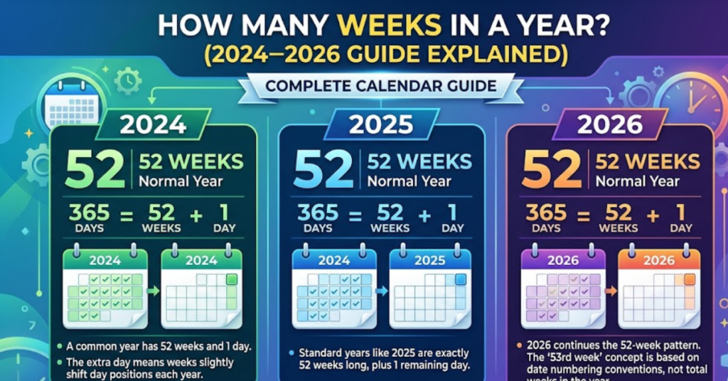 How Many Weeks in a Year (2024–2026 Guide Explained)